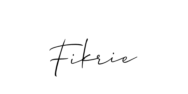 Allison_Script is a professional signature style that is perfect for those who want to add a touch of class to their signature. It is also a great choice for those who want to make their signature more unique. Get Fikrie name to fancy signature for free. Fikrie signature style 2 images and pictures png