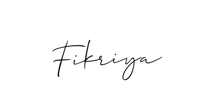 if you are searching for the best signature style for your name Fikriya. so please give up your signature search. here we have designed multiple signature styles  using Allison_Script. Fikriya signature style 2 images and pictures png