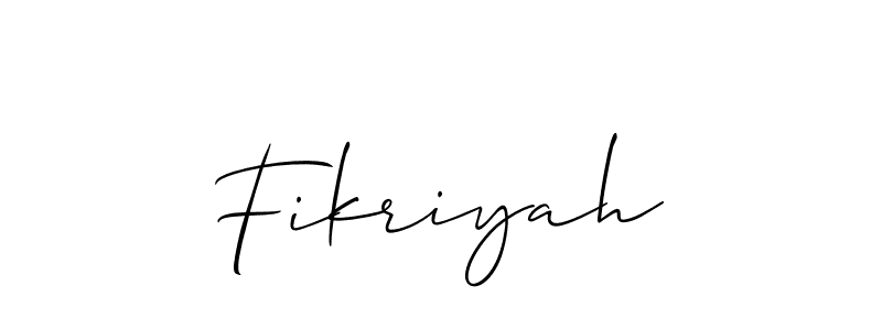 Make a short Fikriyah signature style. Manage your documents anywhere anytime using Allison_Script. Create and add eSignatures, submit forms, share and send files easily. Fikriyah signature style 2 images and pictures png