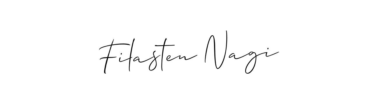 Use a signature maker to create a handwritten signature online. With this signature software, you can design (Allison_Script) your own signature for name Filasten Nagi. Filasten Nagi signature style 2 images and pictures png