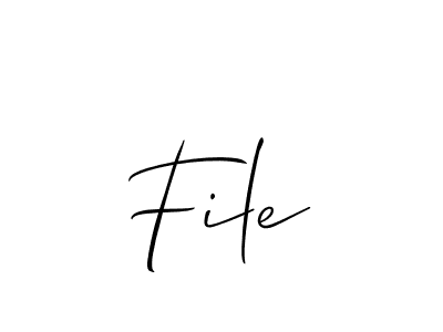 Make a beautiful signature design for name File. With this signature (Allison_Script) style, you can create a handwritten signature for free. File signature style 2 images and pictures png