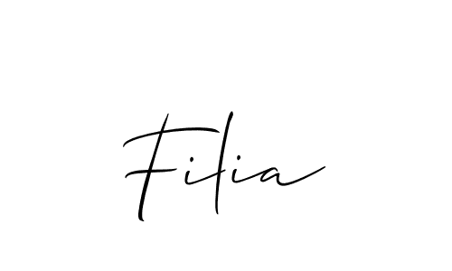 How to make Filia signature? Allison_Script is a professional autograph style. Create handwritten signature for Filia name. Filia signature style 2 images and pictures png