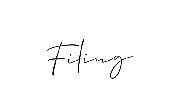 You should practise on your own different ways (Allison_Script) to write your name (Filing) in signature. don't let someone else do it for you. Filing signature style 2 images and pictures png