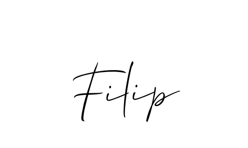 Create a beautiful signature design for name Filip. With this signature (Allison_Script) fonts, you can make a handwritten signature for free. Filip signature style 2 images and pictures png