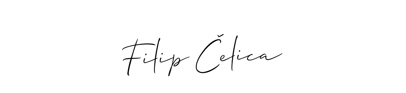 Make a beautiful signature design for name Filip Čelica. With this signature (Allison_Script) style, you can create a handwritten signature for free. Filip Čelica signature style 2 images and pictures png