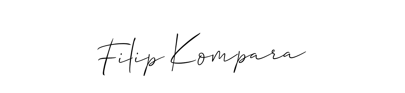 Use a signature maker to create a handwritten signature online. With this signature software, you can design (Allison_Script) your own signature for name Filip Kompara. Filip Kompara signature style 2 images and pictures png