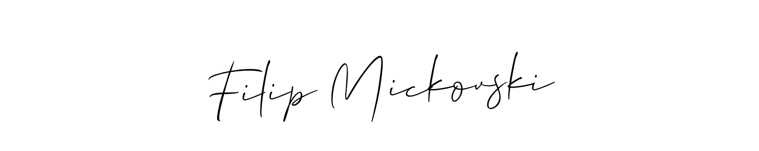 This is the best signature style for the Filip Mickovski name. Also you like these signature font (Allison_Script). Mix name signature. Filip Mickovski signature style 2 images and pictures png