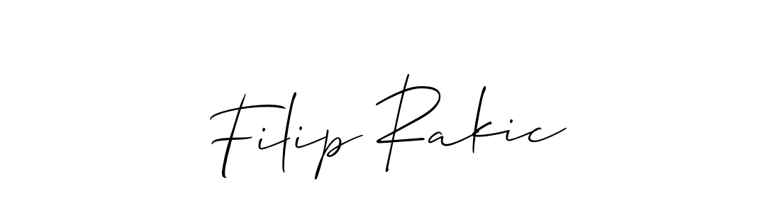 Filip Rakic stylish signature style. Best Handwritten Sign (Allison_Script) for my name. Handwritten Signature Collection Ideas for my name Filip Rakic. Filip Rakic signature style 2 images and pictures png