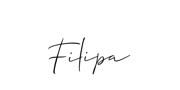 Use a signature maker to create a handwritten signature online. With this signature software, you can design (Allison_Script) your own signature for name Filipa. Filipa signature style 2 images and pictures png