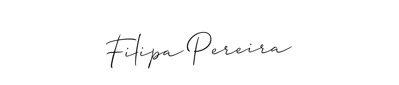 Use a signature maker to create a handwritten signature online. With this signature software, you can design (Allison_Script) your own signature for name Filipa Pereira. Filipa Pereira signature style 2 images and pictures png