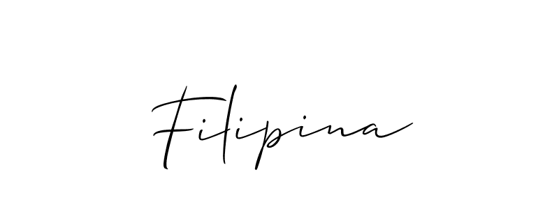 Make a beautiful signature design for name Filipina. With this signature (Allison_Script) style, you can create a handwritten signature for free. Filipina signature style 2 images and pictures png