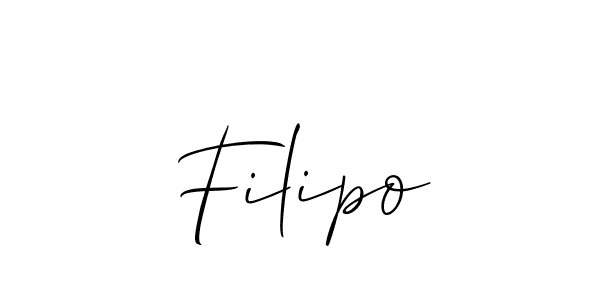 The best way (Allison_Script) to make a short signature is to pick only two or three words in your name. The name Filipo include a total of six letters. For converting this name. Filipo signature style 2 images and pictures png