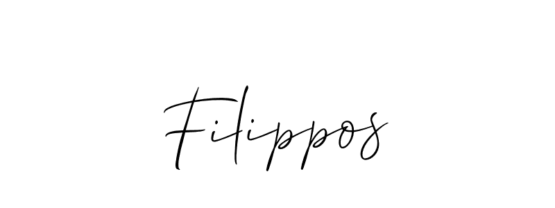 Make a beautiful signature design for name Filippos. With this signature (Allison_Script) style, you can create a handwritten signature for free. Filippos signature style 2 images and pictures png