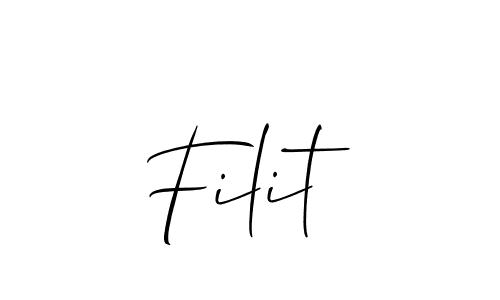 How to Draw Filit signature style? Allison_Script is a latest design signature styles for name Filit. Filit signature style 2 images and pictures png