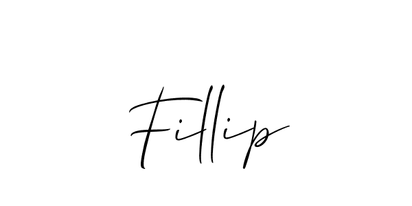 Make a beautiful signature design for name Fillip. With this signature (Allison_Script) style, you can create a handwritten signature for free. Fillip signature style 2 images and pictures png