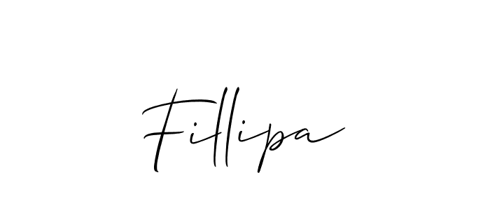 It looks lik you need a new signature style for name Fillipa. Design unique handwritten (Allison_Script) signature with our free signature maker in just a few clicks. Fillipa signature style 2 images and pictures png