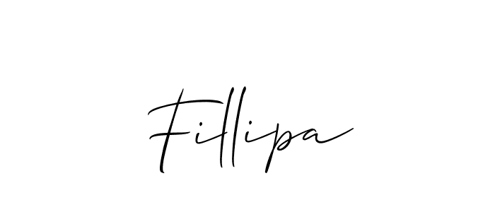 It looks lik you need a new signature style for name Fillipa. Design unique handwritten (Allison_Script) signature with our free signature maker in just a few clicks. Fillipa signature style 2 images and pictures png