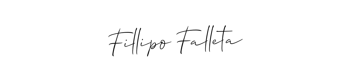 Make a beautiful signature design for name Fillipo Falleta. With this signature (Allison_Script) style, you can create a handwritten signature for free. Fillipo Falleta signature style 2 images and pictures png