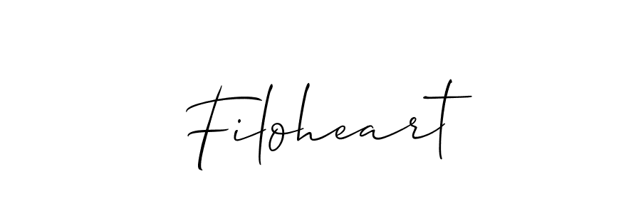 Make a beautiful signature design for name Filoheart. With this signature (Allison_Script) style, you can create a handwritten signature for free. Filoheart signature style 2 images and pictures png