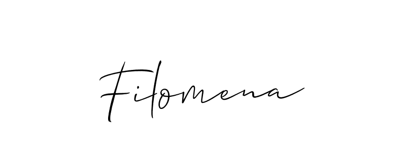 How to make Filomena signature? Allison_Script is a professional autograph style. Create handwritten signature for Filomena name. Filomena signature style 2 images and pictures png