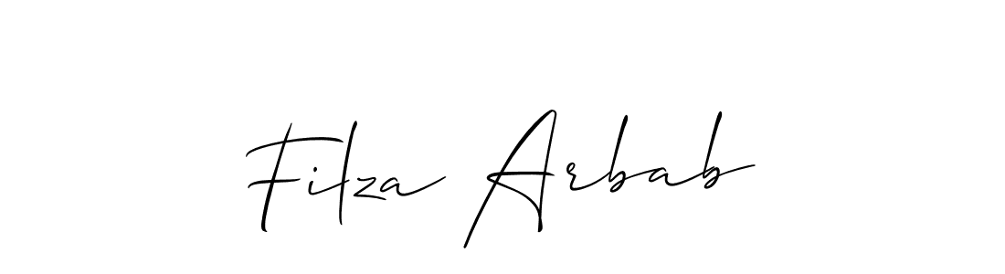 Use a signature maker to create a handwritten signature online. With this signature software, you can design (Allison_Script) your own signature for name Filza Arbab. Filza Arbab signature style 2 images and pictures png