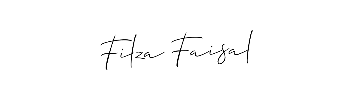 Make a beautiful signature design for name Filza Faisal. With this signature (Allison_Script) style, you can create a handwritten signature for free. Filza Faisal signature style 2 images and pictures png