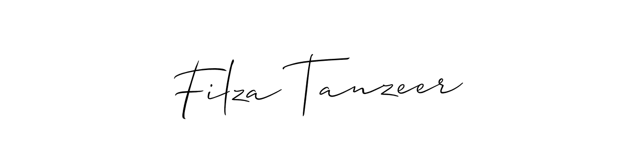 How to make Filza Tanzeer name signature. Use Allison_Script style for creating short signs online. This is the latest handwritten sign. Filza Tanzeer signature style 2 images and pictures png