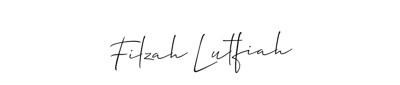 You should practise on your own different ways (Allison_Script) to write your name (Filzah Lutfiah) in signature. don't let someone else do it for you. Filzah Lutfiah signature style 2 images and pictures png