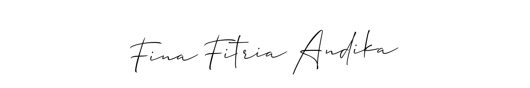 It looks lik you need a new signature style for name Fina Fitria Andika. Design unique handwritten (Allison_Script) signature with our free signature maker in just a few clicks. Fina Fitria Andika signature style 2 images and pictures png