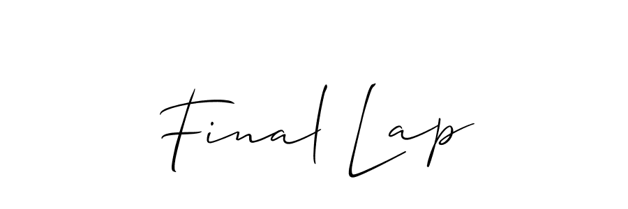 Also You can easily find your signature by using the search form. We will create Final Lap name handwritten signature images for you free of cost using Allison_Script sign style. Final Lap signature style 2 images and pictures png
