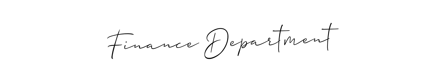 Also we have Finance Department name is the best signature style. Create professional handwritten signature collection using Allison_Script autograph style. Finance Department signature style 2 images and pictures png