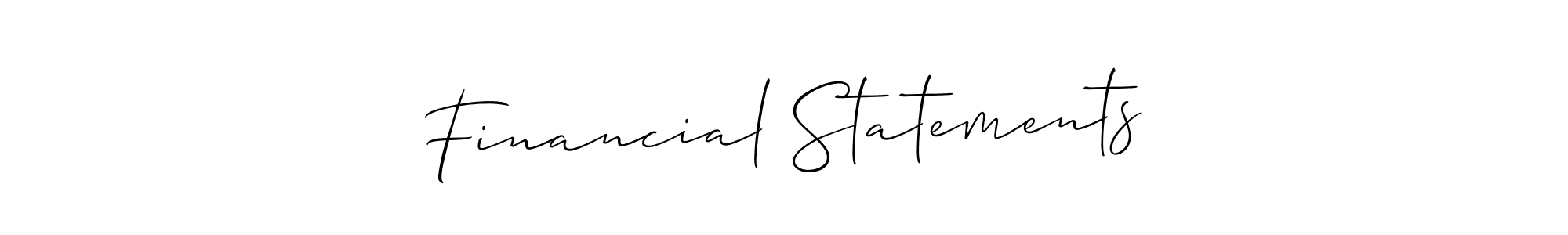 You should practise on your own different ways (Allison_Script) to write your name (Financial Statements) in signature. don't let someone else do it for you. Financial Statements signature style 2 images and pictures png
