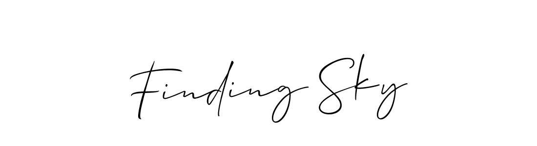Use a signature maker to create a handwritten signature online. With this signature software, you can design (Allison_Script) your own signature for name Finding Sky. Finding Sky signature style 2 images and pictures png