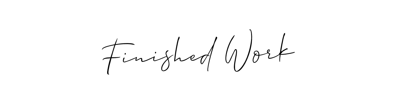 It looks lik you need a new signature style for name Finished Work. Design unique handwritten (Allison_Script) signature with our free signature maker in just a few clicks. Finished Work signature style 2 images and pictures png