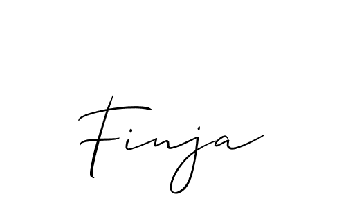 The best way (Allison_Script) to make a short signature is to pick only two or three words in your name. The name Finja include a total of six letters. For converting this name. Finja signature style 2 images and pictures png