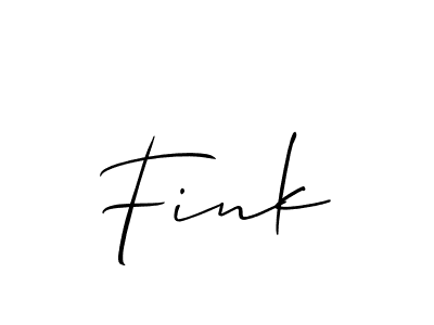 Use a signature maker to create a handwritten signature online. With this signature software, you can design (Allison_Script) your own signature for name Fink. Fink signature style 2 images and pictures png