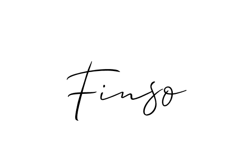 Use a signature maker to create a handwritten signature online. With this signature software, you can design (Allison_Script) your own signature for name Finso. Finso signature style 2 images and pictures png