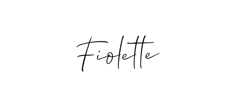Use a signature maker to create a handwritten signature online. With this signature software, you can design (Allison_Script) your own signature for name Fiolette. Fiolette signature style 2 images and pictures png