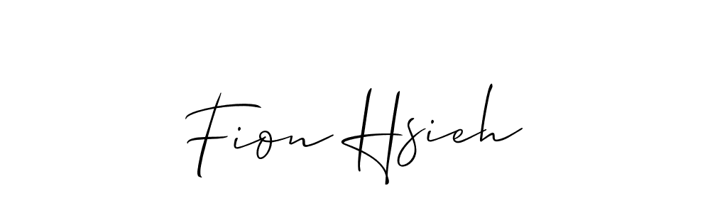 How to make Fion Hsieh name signature. Use Allison_Script style for creating short signs online. This is the latest handwritten sign. Fion Hsieh signature style 2 images and pictures png