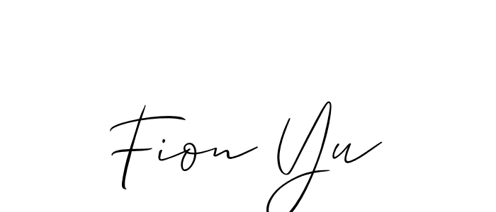 Create a beautiful signature design for name Fion Yu. With this signature (Allison_Script) fonts, you can make a handwritten signature for free. Fion Yu signature style 2 images and pictures png