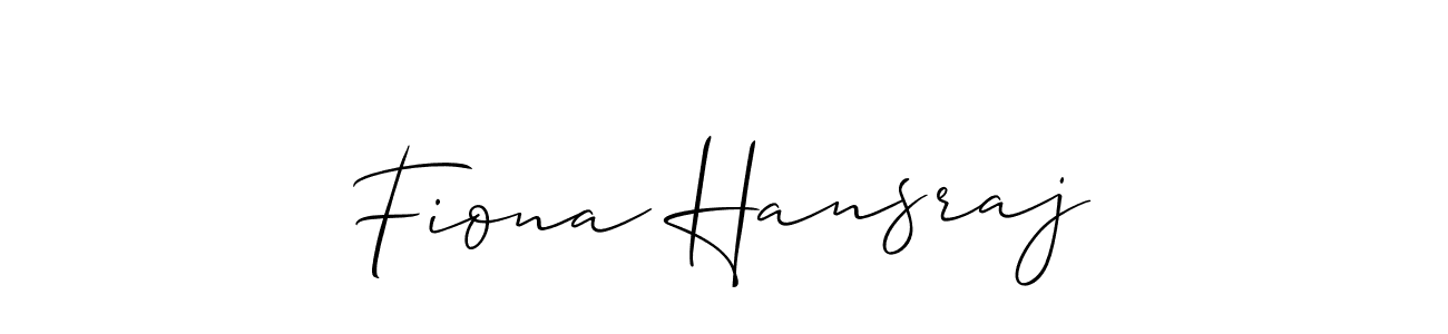 Make a beautiful signature design for name Fiona Hansraj. With this signature (Allison_Script) style, you can create a handwritten signature for free. Fiona Hansraj signature style 2 images and pictures png