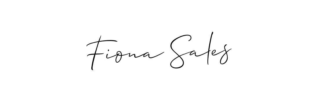 How to make Fiona Sales name signature. Use Allison_Script style for creating short signs online. This is the latest handwritten sign. Fiona Sales signature style 2 images and pictures png