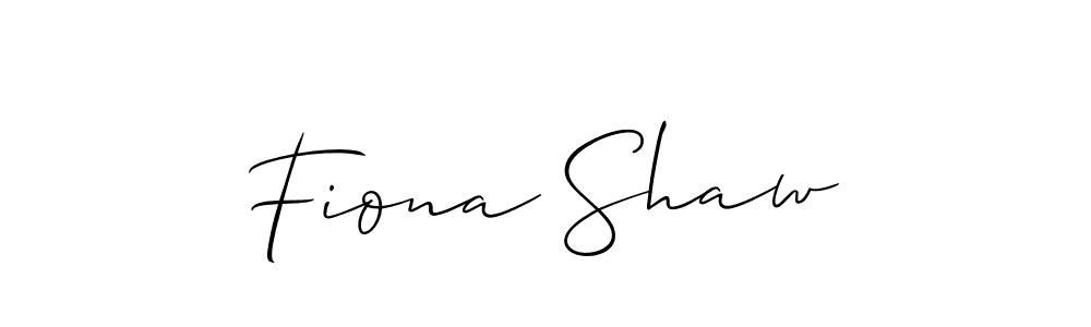 The best way (Allison_Script) to make a short signature is to pick only two or three words in your name. The name Fiona Shaw include a total of six letters. For converting this name. Fiona Shaw signature style 2 images and pictures png