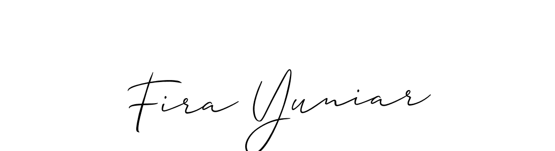 How to make Fira Yuniar signature? Allison_Script is a professional autograph style. Create handwritten signature for Fira Yuniar name. Fira Yuniar signature style 2 images and pictures png