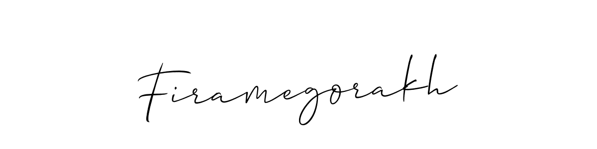 Use a signature maker to create a handwritten signature online. With this signature software, you can design (Allison_Script) your own signature for name Firamegorakh. Firamegorakh signature style 2 images and pictures png