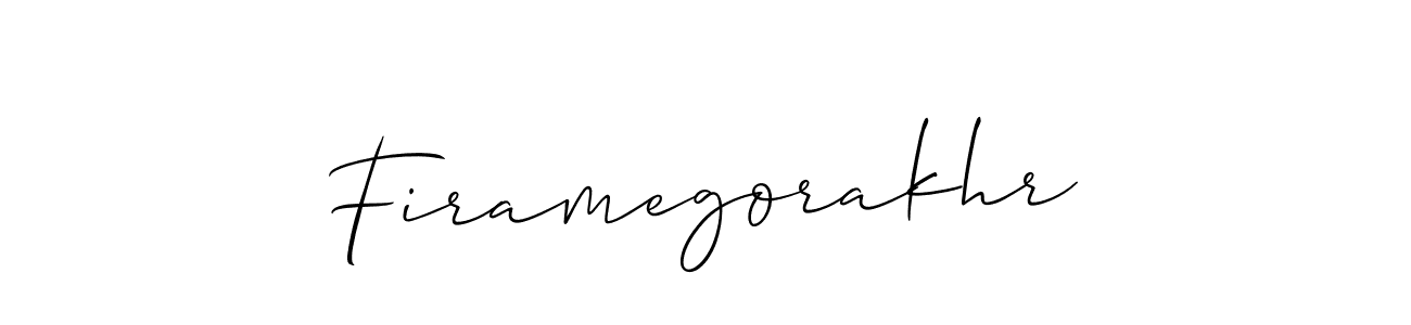 Make a beautiful signature design for name Firamegorakhr. With this signature (Allison_Script) style, you can create a handwritten signature for free. Firamegorakhr signature style 2 images and pictures png