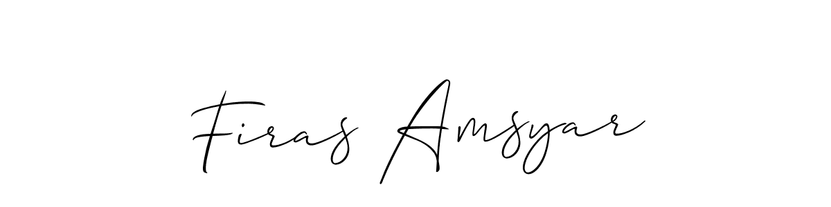 You should practise on your own different ways (Allison_Script) to write your name (Firas Amsyar) in signature. don't let someone else do it for you. Firas Amsyar signature style 2 images and pictures png