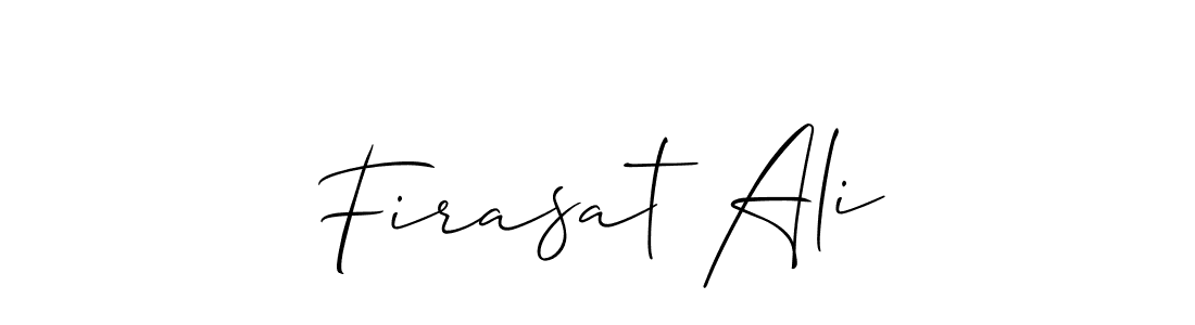 Use a signature maker to create a handwritten signature online. With this signature software, you can design (Allison_Script) your own signature for name Firasat Ali. Firasat Ali signature style 2 images and pictures png