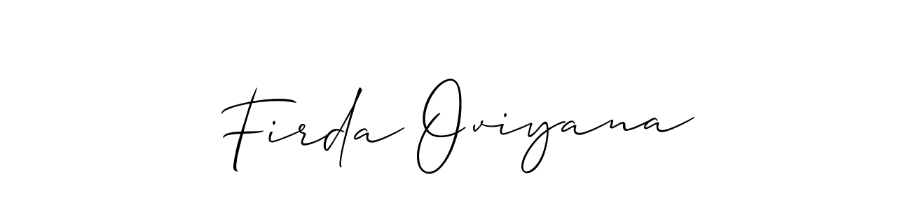 Make a beautiful signature design for name Firda Oviyana. With this signature (Allison_Script) style, you can create a handwritten signature for free. Firda Oviyana signature style 2 images and pictures png