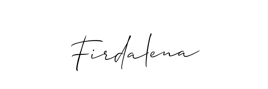 Make a beautiful signature design for name Firdalena. With this signature (Allison_Script) style, you can create a handwritten signature for free. Firdalena signature style 2 images and pictures png